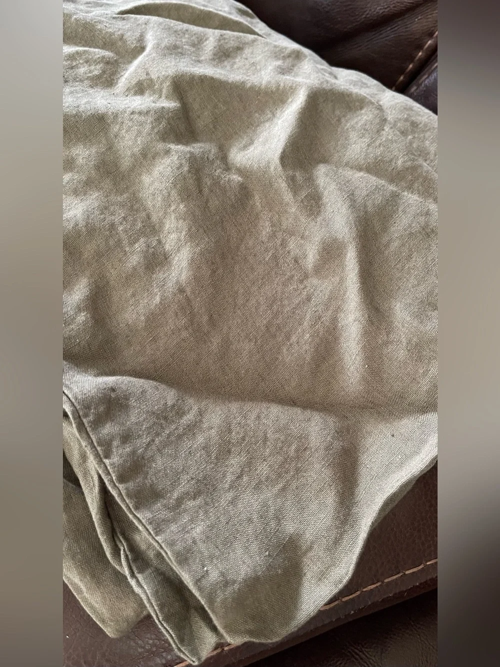 NWT Quince European Linen Sham Set, Standard (Dusty Olive)